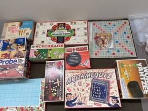 lot 52 image: Vintage Board Games Lot - Scrabble & More