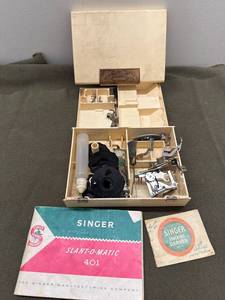 lot 54 image: Singer Slant-O-Matic 401 Accessories