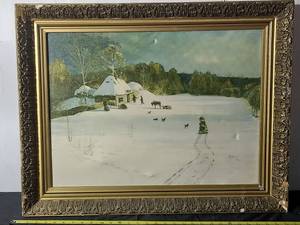 lot 117 image: Vintage Winter Landscape Painting