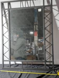 lot 125 image: Industrial Metal Framed Mirror