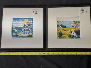 lot 134 image: Pair of Framed Coastal Prints