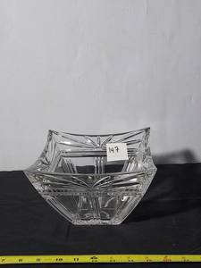 lot 147 image: Vintage Cut Glass Square Bowl
