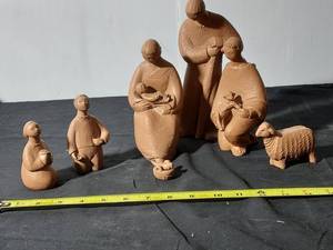 lot 166 image: Handcrafted Clay Nativity Set