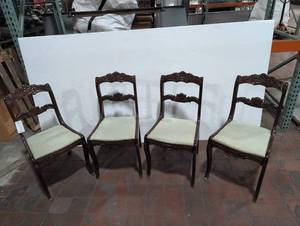 Vintage Carved Wooden Dining Chairs