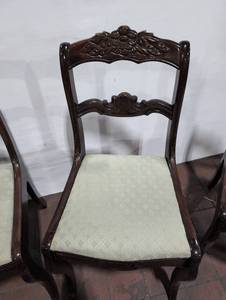 Vintage Carved Wooden Dining Chairs