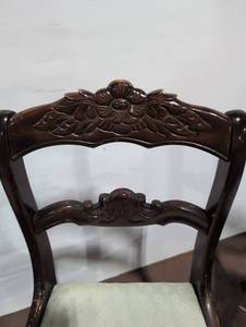 Vintage Carved Wooden Dining Chairs