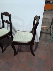 Vintage Carved Wooden Dining Chairs