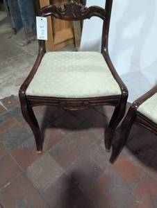 Vintage Carved Wooden Dining Chairs