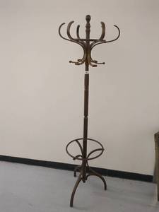 lot 380 image: Vintage Wooden Coat Rack with Umbrella Stand