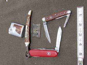 lot 10X image: Vintage Knife and Lighter Set Swiss Army Boker 422