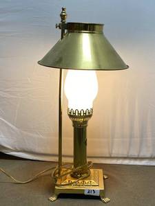 lot 213 image: Orient Express Brass Table Lamp - Elegant Vintage Lighting