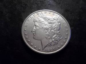lot 21 image: 1890 Morgan Silver Dollar