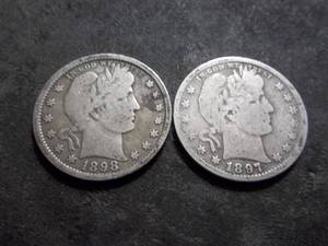 lot 46 image: 1897, 1898 Barber Quarters