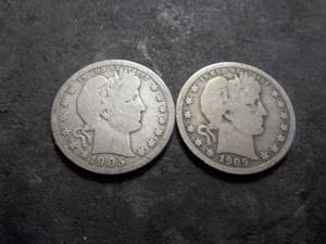 lot 52 image: 1905 O, 1909 O Barber Quarters