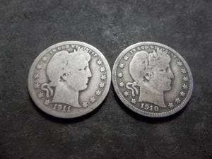 lot 53 image: 1910, 1911 Barber Quarters
