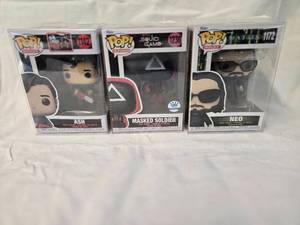 lot 19 image: (3) Funko Pop Bobble Heads
