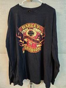 lot 146 image: Harley Davidson Long Sleeve Shirt, Size 3X and Bandana