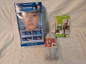 lot 217 image: Healthy Items, First Response Protection Kit, Neck Warmer, Stretch Bands, Knee Stabilizer and First Aid Kit