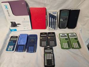 lot 259 image: Calculators, iPad Protector, Journal and Pack of Pens
