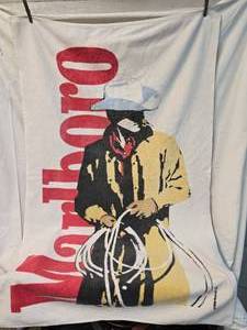 lot 263 image: Marlboro Beach Towel, Harley Davidson Bandana, Marvel Slippers