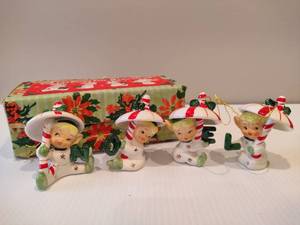 lot 28 image: VIntage NAPCO 1960 Noel Ornaments in Original Box