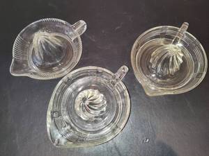 lot 117 image: Three Glass Juicers wPour Spouts