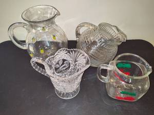 lot 120 image: Assorted GlassCrystal Pitchers