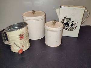 lot 24 image: Vintage Metal Kitchen Storage