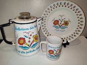 lot 6 image: Vintage Swedish 1960s Berggren Folk Art