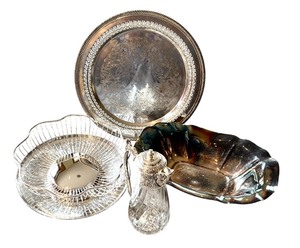 lot 176 image: Silver Sensations  Bowls, Platters, Creamer and Footed Dish
