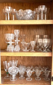 lot 168 image: Grouping of Clear and Crystal Wine Glasses, Bowl, Parfait Glasses and More