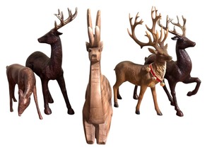 lot 127 image: Five Christmas Deer Decorative Figurines