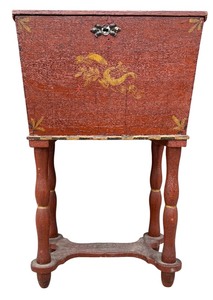 lot 123 image: Mid-20th Century English Style Sewing Cabinet