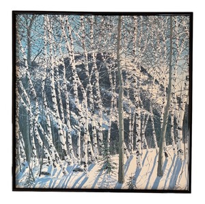 lot 58 image: Wall Art by Neil Welliver The Birches Oil on Canvas American 1929
