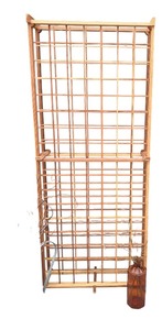 lot 55 image: Wooden Floor Wine Rack and Vases and Decor