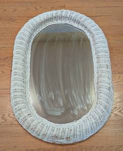 lot 115 image: Vintage Painted Wicker Wall Mirror