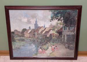 lot 153 image: Framed Scenic Jules Rene Herve Print