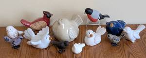 lot 154 image: Ceramic and Metal Bird Figurines