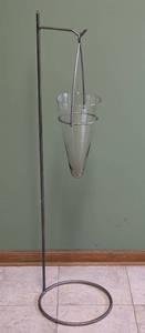 lot 97 image: Glass Vase and Metal Holding Stand