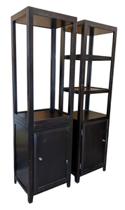 lot 104 image: Pair of Espresso Wood Bookshelves