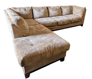 lot 105 image: Taupe Sectional Sofa