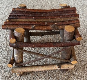 lot 174 image: Vintage Rustic Wooden Step Stool