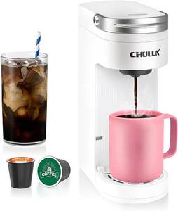 lot 9 image: Chulux Slim Single Serve Coffee Maker for K Cup (White)