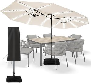 lot 36 image: Sundale Outdoor Solar 144 LED Patio Umbrella
