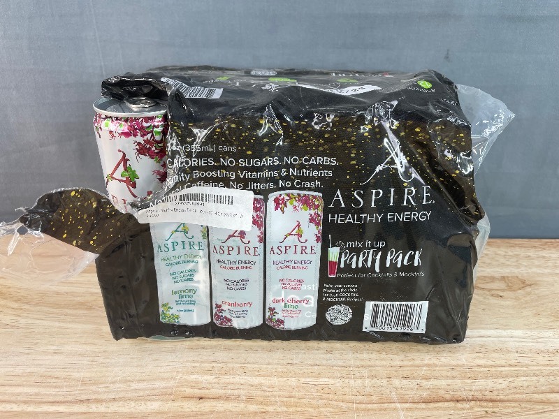 lot 1A image: 10 Brand New Aspire Healthy Energy Drinks 12 oz Variety Pack N
