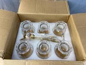 lot 78 image: 6 Brand New Glass Coffee Cups B