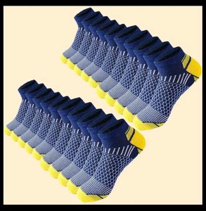 lot 58G image: 20 Brand New Mens Low Cut Anti Odor & Sweat Absorption Blue Socks N