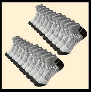 lot 38G image: 20 Brand New Mens Low Cut Anti Odor & Sweat Absorption Grey Socks N