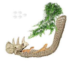 lot 98 image: New Tfwadmx Large Triceratops Skull Decor, 30 Long Reptile Hammock B