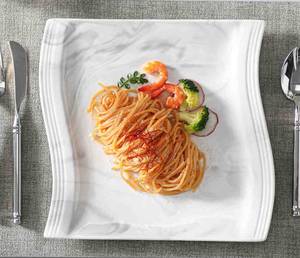 lot 56 image: New MalaCasa Flora Dinner Plates Set of 6 Marble Grey $44.00 Retail B